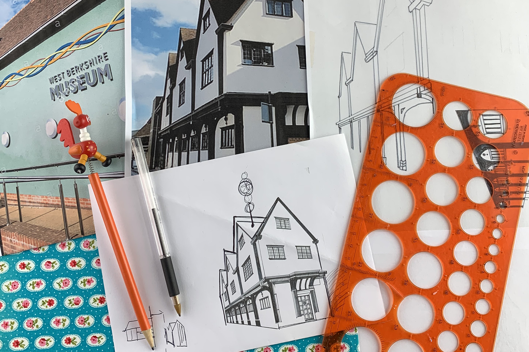 Sketches and design proposals for a new ceramic decoration