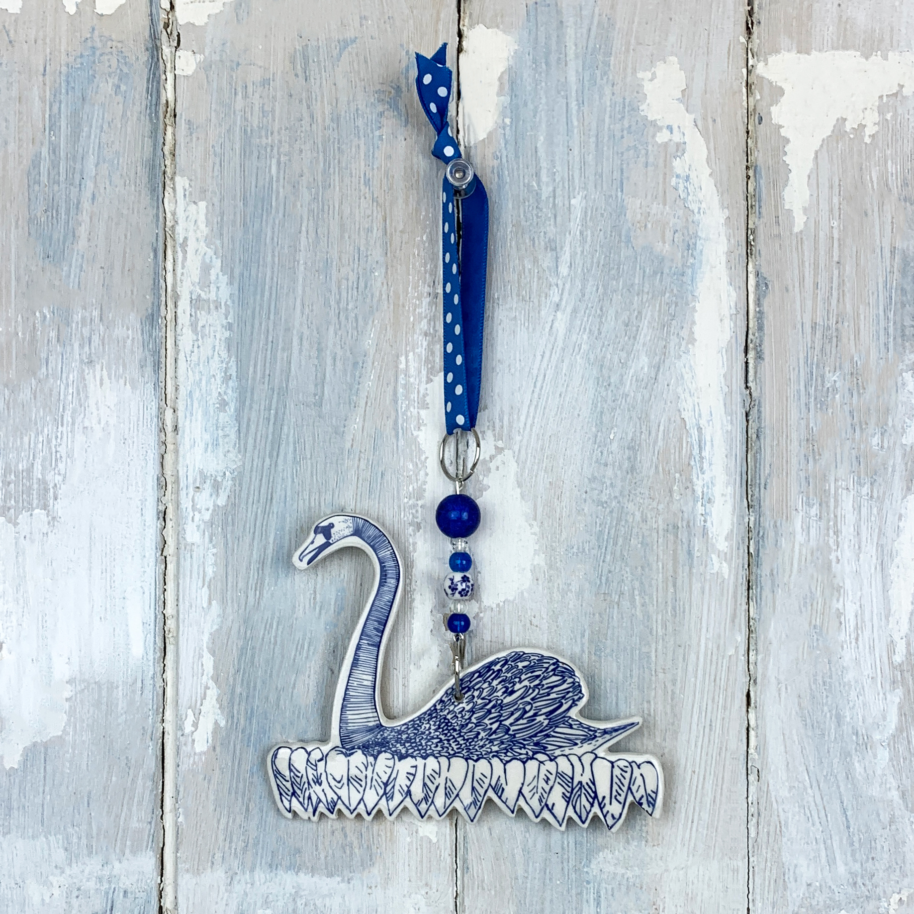 Bowes Museum Swan — handmade ceramic decoration
