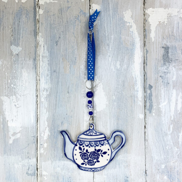 Victoria's Vintage Tea Rooms Teapot — handmade ceramic decoration